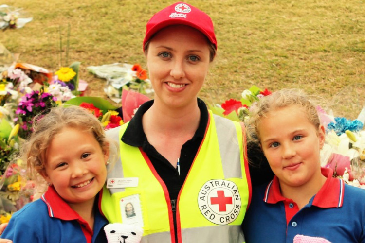 Volunteer with Red Cross