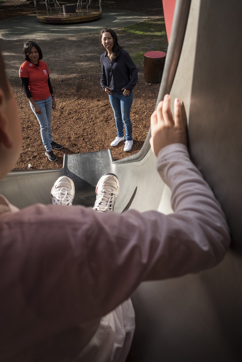 Young Parents Program out at a park